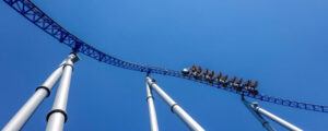 Roller Coaster with blue sky